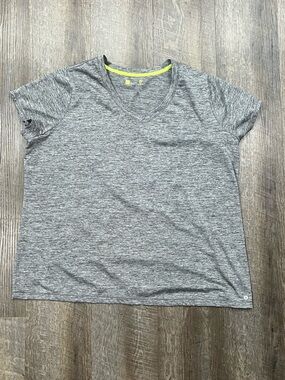 Plus size dry fit Heather Gray V-Neck Active Tee